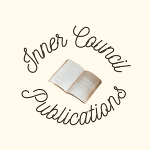 Inner Council Publications Logo - pale peach background with Inner Council Publications name in script circle shape. Inside this circle is an open book. Please email us at innercouncilpublications@gmail.com if you are interested in becoming one of our authors.